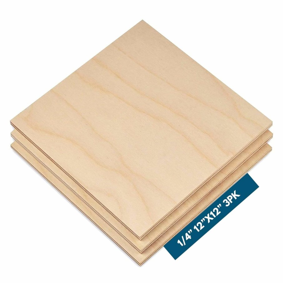 Home Improvement Anderson Plywood | 6Mm 1/4\" X 12 X 12 Baltic Birch Plywood B/Bb Grade (Package Of 3) Perfect For Arts And Crafts, School Projects And Diy Projects, Drawing, Painting, Wood Engraving, Wood Burning And Laser Projects