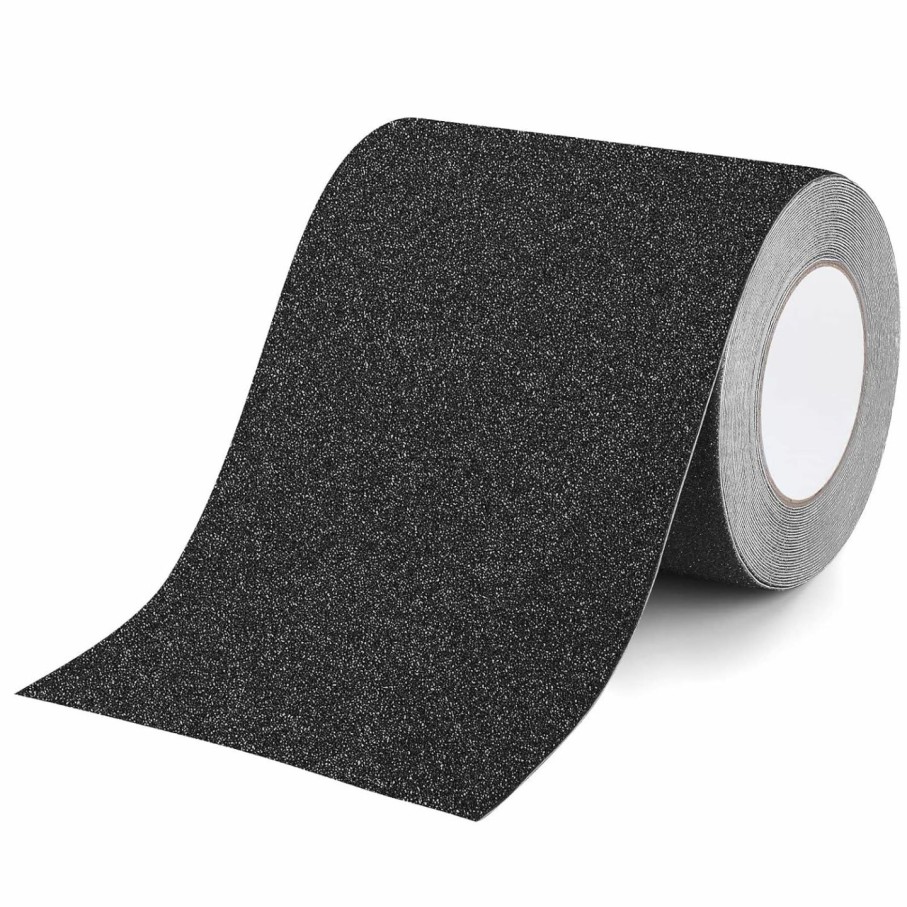 Home Improvement Qingluan | Qingluan Anti Slip Tape, Heavy Duty Grip Tape Outdoor Waterproof, High Adhesive Traction Safety Tape For Stairs, Tread Steps, Ramps, Skateboards (Black, 44 Inch X 33 Feet)