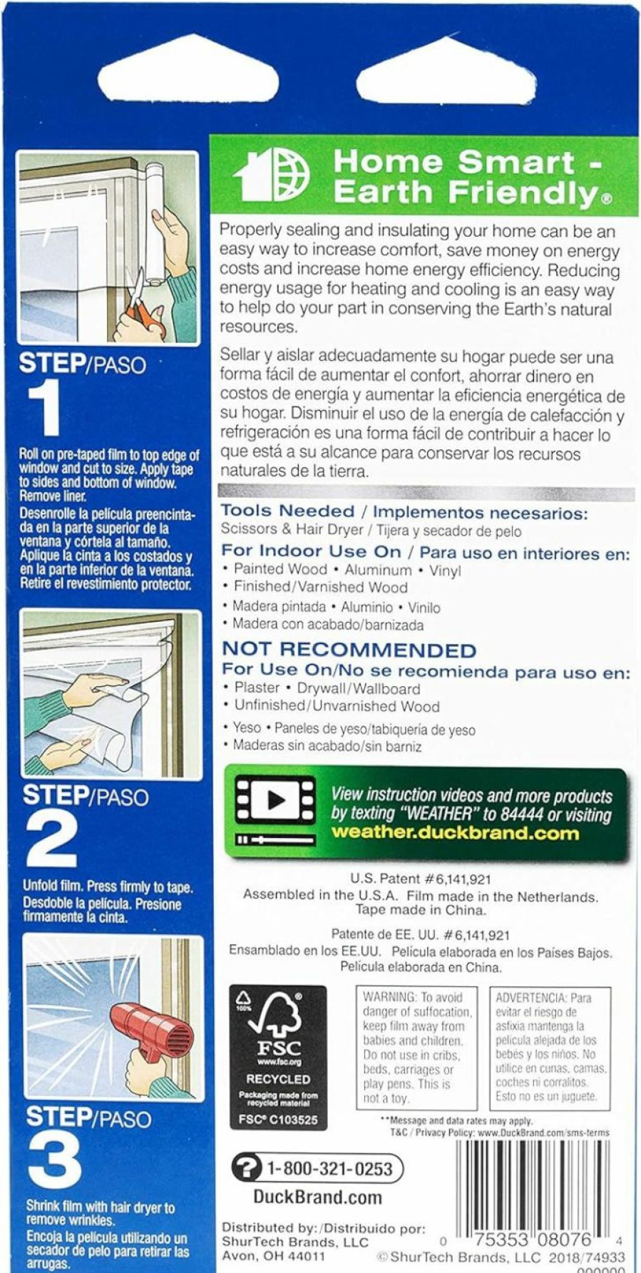 Home Improvement Duck | Duck Brand 281067 3 Window Insulation Kit