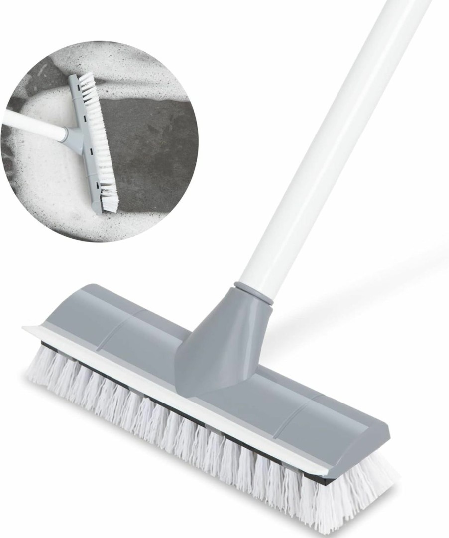 Home Improvement BOOMJOY | Boomjoy Grout Brush With Long Handle, 57\" Grout Cleaner For Tile Floors, Double-Sided Scrub Brush With V-Shape Stiff Bristles For Bathroom, Patio, Kitchen, Wall, Corners And Deck