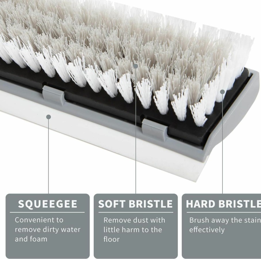 Home Improvement BOOMJOY | Boomjoy Grout Brush With Long Handle, 57\" Grout Cleaner For Tile Floors, Double-Sided Scrub Brush With V-Shape Stiff Bristles For Bathroom, Patio, Kitchen, Wall, Corners And Deck