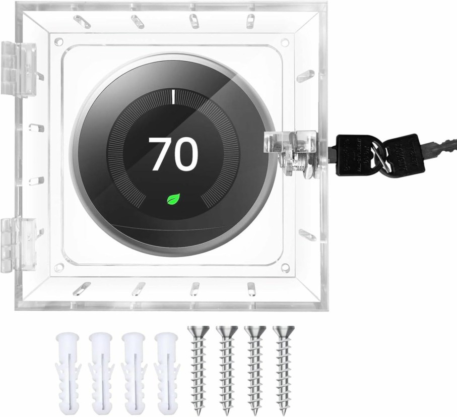 Home Improvement Young Dance | Young Dance Thermostat Lock Box With Key Thermostat Cover Universal Thermostat Lock Box Clear Small Thermostat Guard For Wall Thermostats For All Type Nest Thermostat 4.72''*4.53''*1.97'' Or Smaller