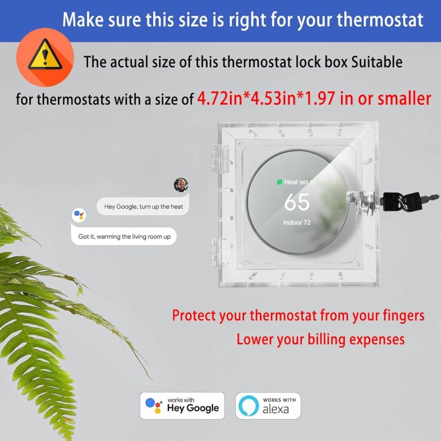 Home Improvement Young Dance | Young Dance Thermostat Lock Box With Key Thermostat Cover Universal Thermostat Lock Box Clear Small Thermostat Guard For Wall Thermostats For All Type Nest Thermostat 4.72''*4.53''*1.97'' Or Smaller