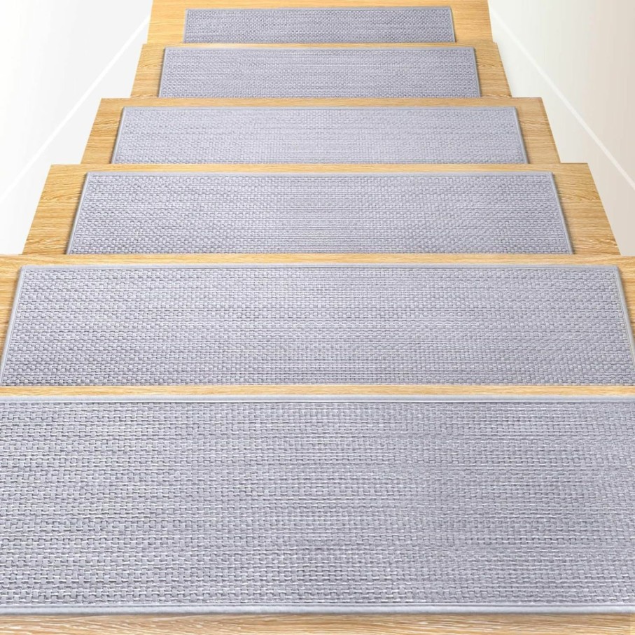 Home Improvement RIOLAND | Rioland Linen Non-Slip Stair Treads For Wooden Steps Indoor, 8\" X 30\" (15Pack) Carpet Stair Runner For Pets Kids And Elders