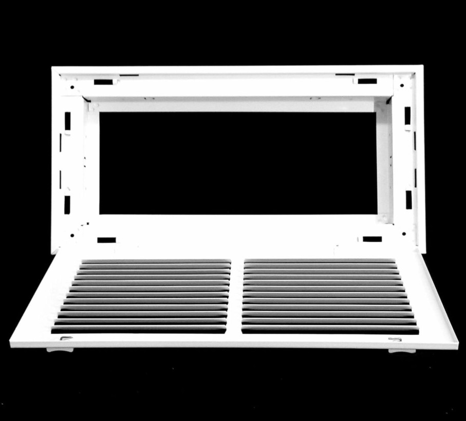 Home Improvement HVAC Premium | 14\" X 14\" Steel Return Air Filter Grille For 1\" Filter - Removable Face/Door - Hvac Duct Cover - Flat Stamped Face -White [Outer Dimensions: 16 5/8\"W X 16 5/8\"H]