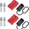 Home Improvement MUYI | Muyi 2-4 Gauge 175A Battery Cable Quick Connect/Disconnect Wire Harness Plug Connector For Recovery Winch Auto Car Trailer(2Pcs Red)