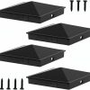 Home Improvement Azdele | Azdele 4X4 Aluminum Pyramid Post Caps Cover For 4X4 Nominal Wood Post(Actual/True 3.5\" X 3.5\"), With Matte Finish Powder Coated Surface, For Fence Wood Post Of Decks Or Corridors(Black, 4 Pack)