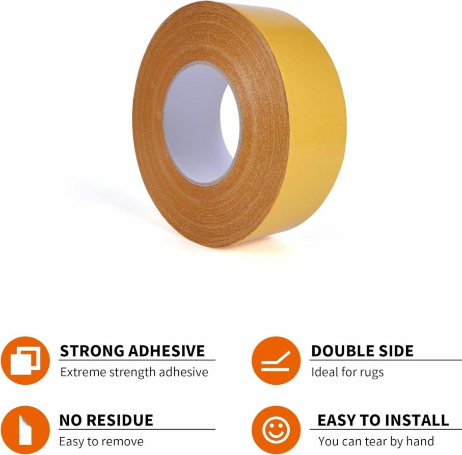 Home Improvement TAPEBEAR | Tapebear Heavy-Duty Double Side Carpet Tape, Carpet Tape For Rug, Wood,Floor, Residue-Free Rug Tape, Multipurpose Gripper Non Slip Tape, 2Inch X 40Yard