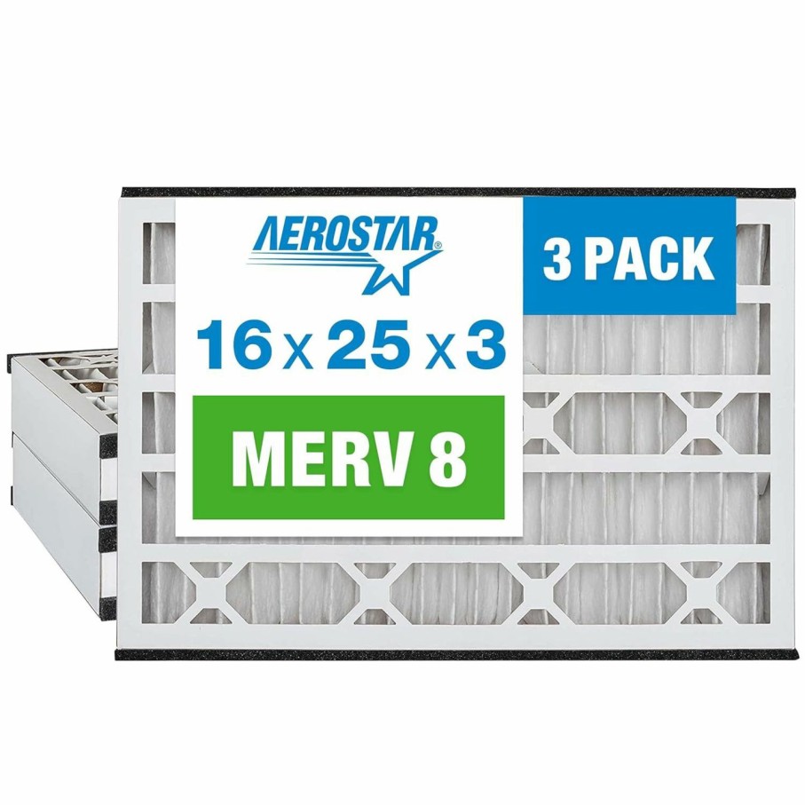 Home Improvement Aerostar | Aerostar 16X25X3 Merv 11 Pleated Replacement Air Filter For Trion Air Bear 229990-101, 3 Pack (Actual Size: 15 3/4\"X24 1/4\"X3\"), Ac Furnace Filters