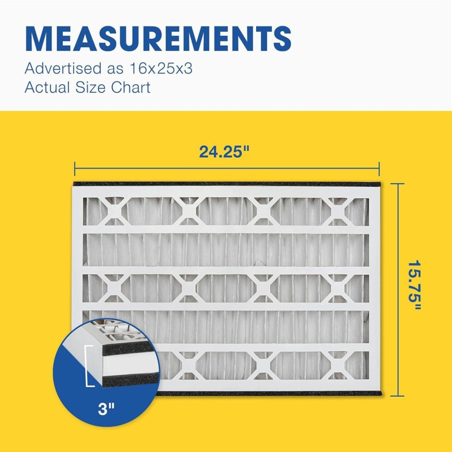 Home Improvement Aerostar | Aerostar 16X25X3 Merv 11 Pleated Replacement Air Filter For Trion Air Bear 229990-101, 3 Pack (Actual Size: 15 3/4\"X24 1/4\"X3\"), Ac Furnace Filters