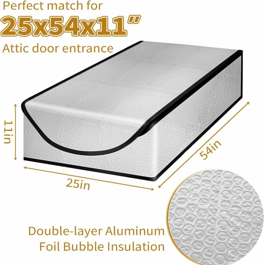 Home Improvement Ziopetru | Attic Tent Insulation Cover With Zipper 25\"X54\"X11\" Attic Stairway Insulation Cover And Attic Door Insulation To Insulate Attic Access Door Opening All-In-One Solution\"