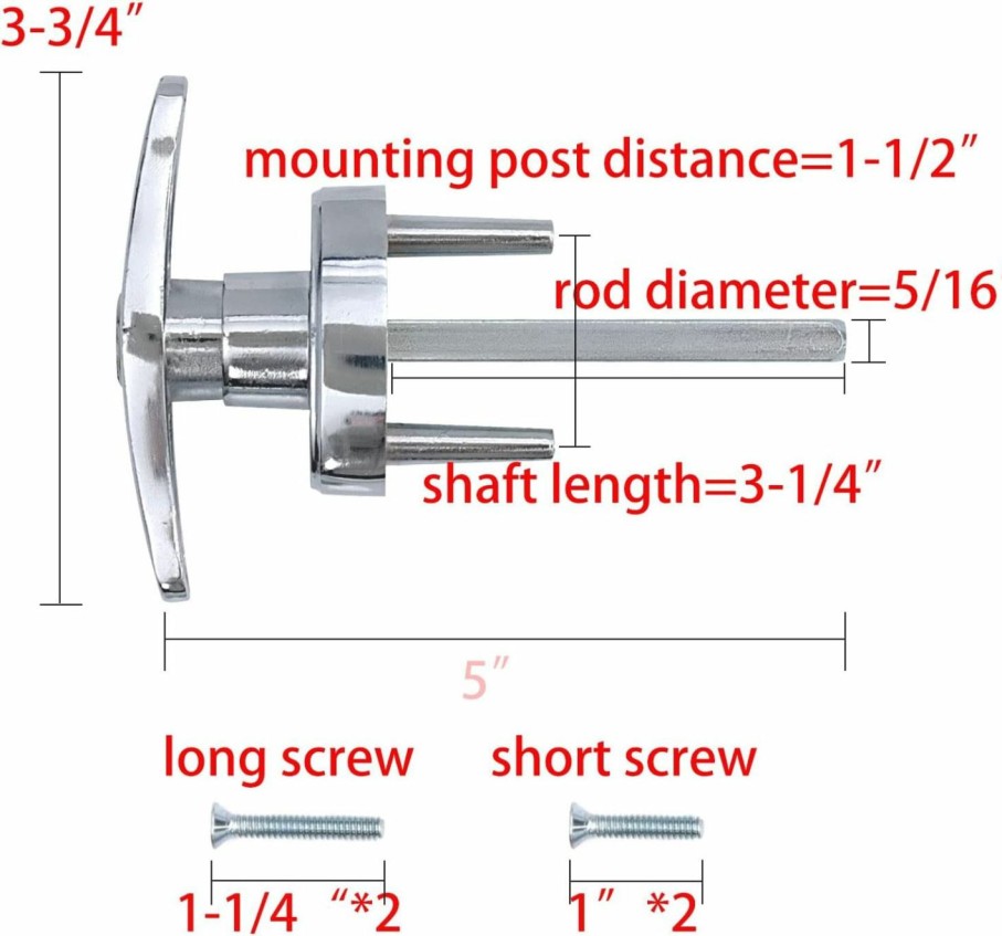 Home Improvement Wedelweib | Wedelweib Garage Doors T Handle Lock With 2 Keys And 2 Set Mounting Bolts Replacement For Garage Door Locking T Handle Fits 1-3/8\" Through 2\" Thick Doors(Random Keyed)