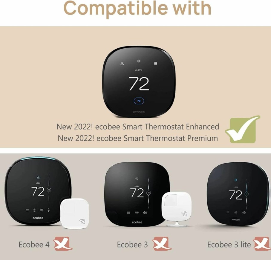 Home Improvement CaseBot | Casebot Wall Plate For New 2022 Ecobee Smart Thermostat Premium & 2022 Ecobee Smart Thermostat Enhanced, Practical And Stylish Trim Kit Bracket Mount Cover, Easy Installation, Matte Black