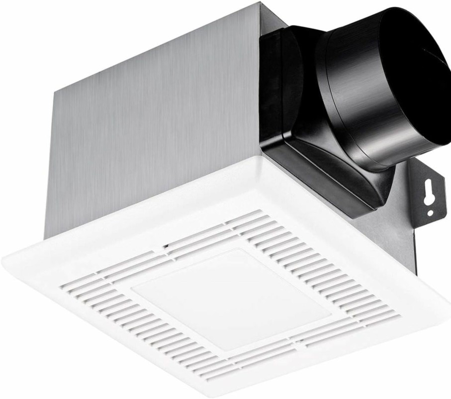 Home Improvement Tech Drive | Tech Drive Bathroom Fan With Light 50 Cfm 1.0Sone No Attic Access Needed Installation,Very Quiet Bath Ventilation And Exhaust Fan With Led Light 4000K 600Lm, 4Inch Duct