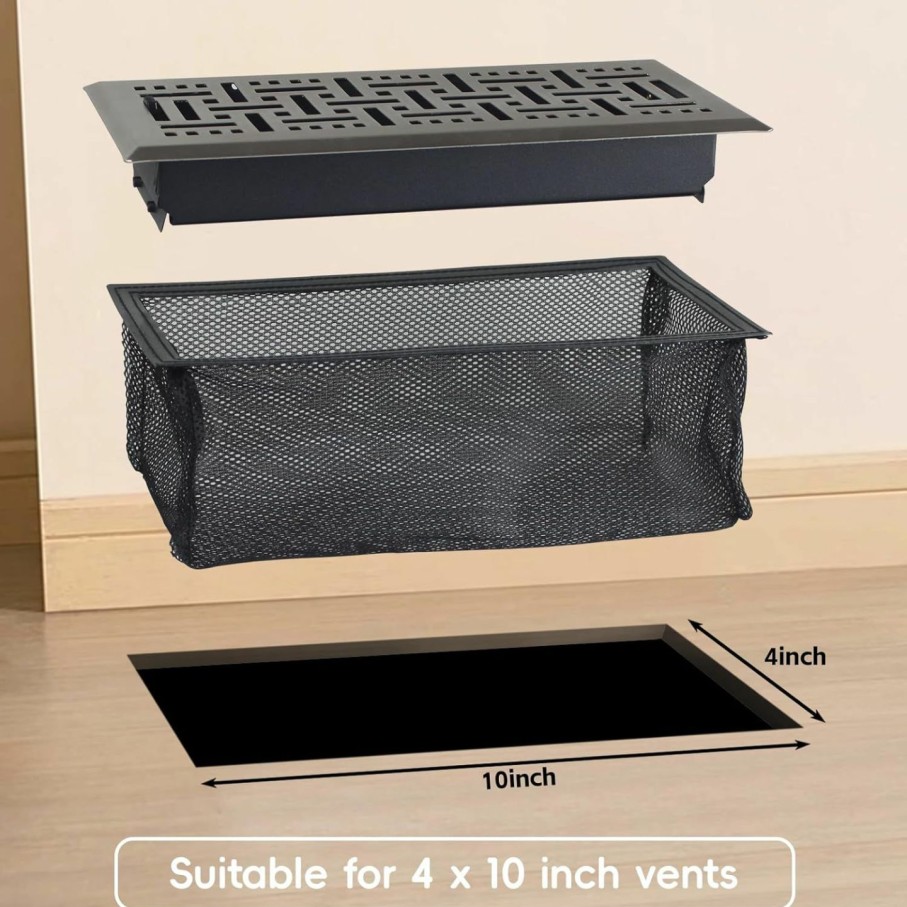 Home Improvement SANJHFF | Sanjhff 8 Pcs Floor Register Trap, Floor Vent Filters For Registers 4\"X10\", Vent Screen Mesh Catch Pet Hair, Treats, Toys.(Floor Register Not Included)