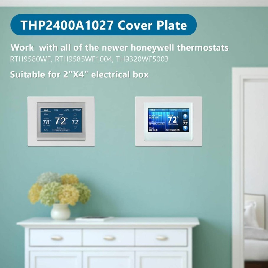 Home Improvement Ximoon | Thermostat Wall Plate Compatible With Honeywell Home Thp2400A1027W Coverplate Assembly Wall Mount Plate -White