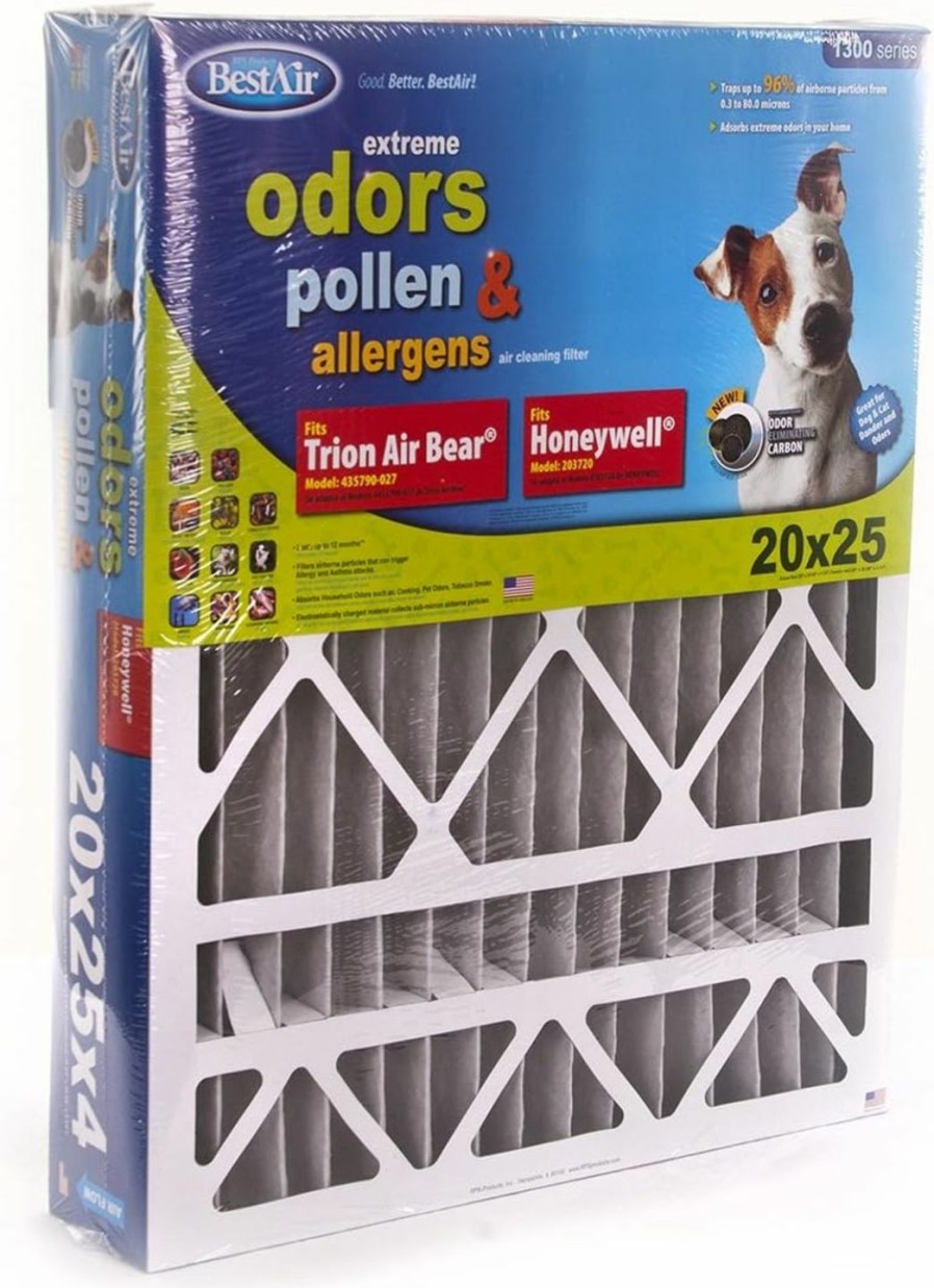 Home Improvement BestAir | Bestair Pfhw2025-11Cr Ac Furnace Air Filter, 20\" X 25\" X 4\", Merv 11, Removes Allergens & Contaminants, Carbon Infused To Eliminate Odor, Fits 100%, For Honeywell Models, 1 Count (Pack Of 1), No Color