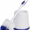 Home Improvement Rubbermaid | Rubbermaid Comfort Grip Toilet Bowl Brush And Caddy Set, Soft Rubber Handle, White/Blue, 16.5 Inch Single Brush And Caddy (Fg6B9900)