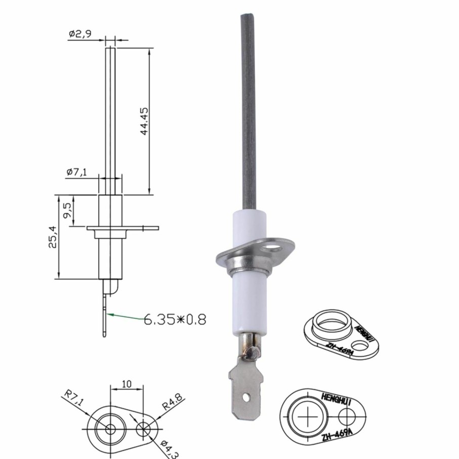 Home Improvement Poweka | 025-37499-000 Flame Sensor Replacement Compatible With Luxaire York Gas Furnace S1-02537499000