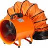 Home Improvement VEVOR | Vevor Portable Utility Blower Fan, 12 Inch 585W 3198 Cfm Heavy Duty Cylinder Axial Exhaust Fan With 33Ft Duct Hose, Industrial Ventilator For Ventilating Workshops, Confined Space