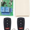 Home Improvement DieseRC | Dieserc Dc 12V 24V 30V Secure Remote Control Switch Universal Wireless 433Mhz Rf 10A Relay Receiver Board With 2 Transmitter Key Fobs For Motor Light Gate Door Diy Wireless Controller