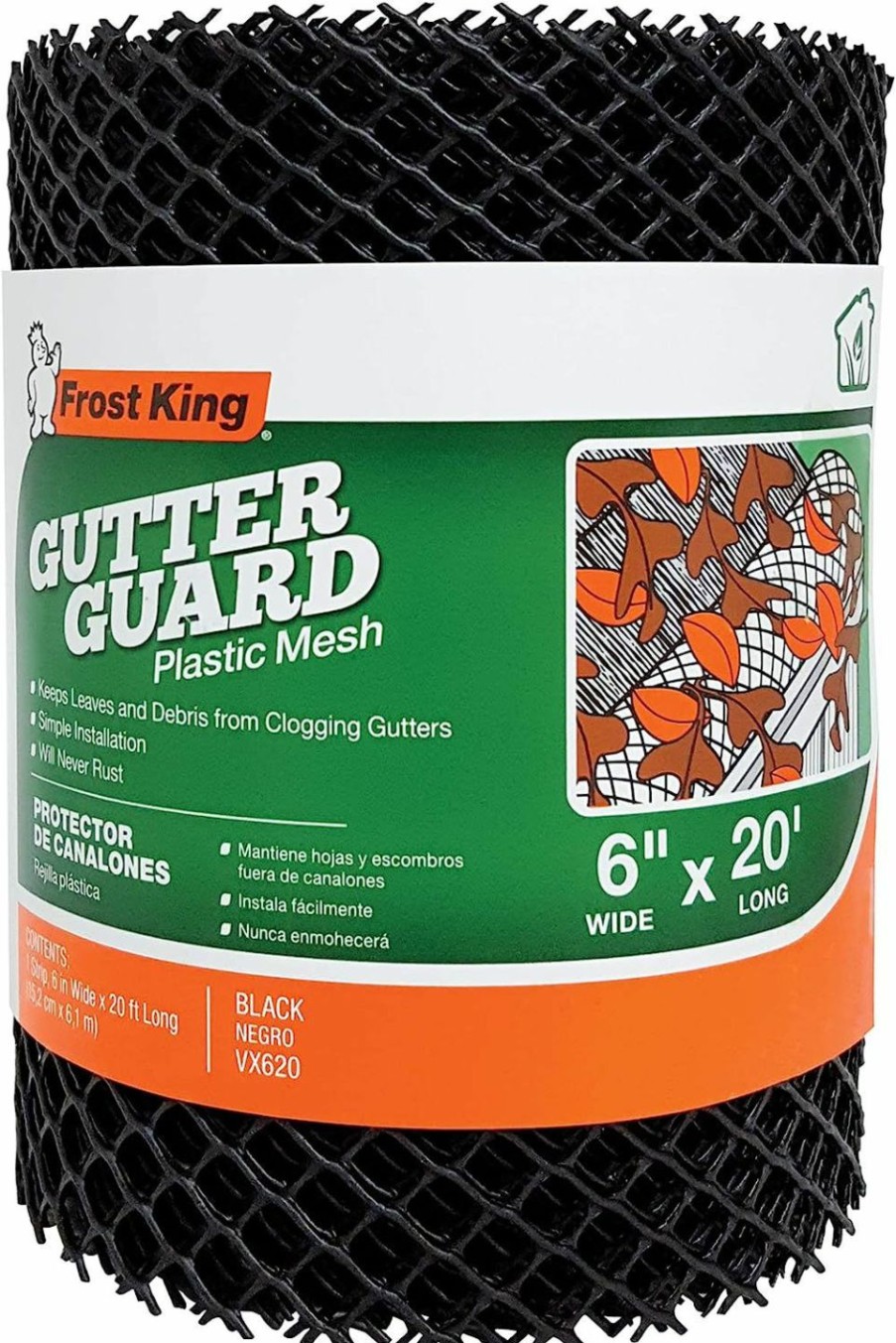 Home Improvement Frost King | Frost King Vx620 6\"X20' Plastic Gutter Guard