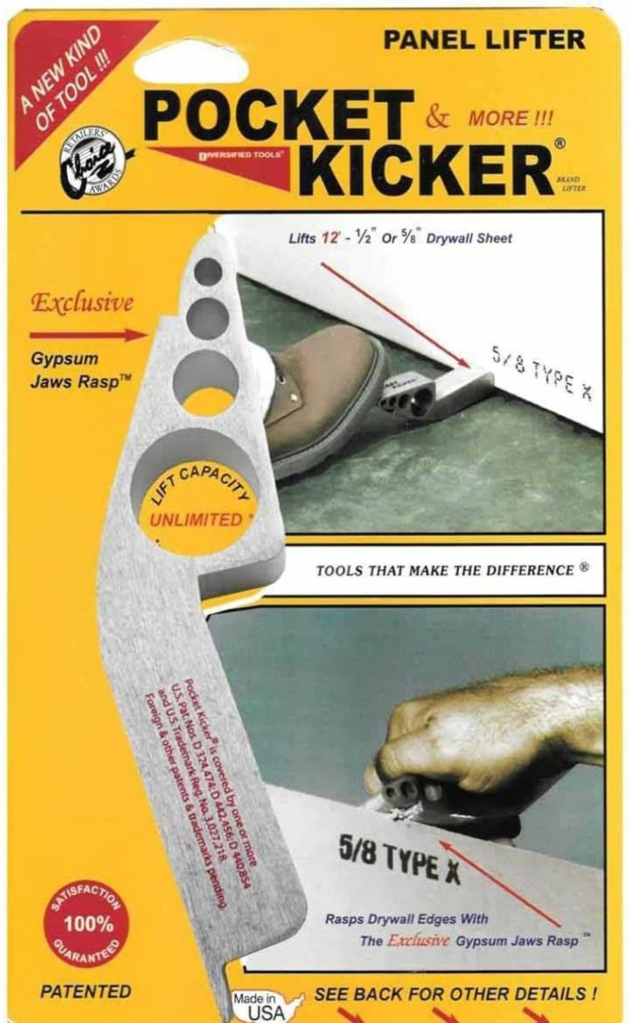 Home Improvement Diversified Tools | Diversified Tools Pocket Kicker - Drywall Panel Lifter + Edge Rasp + Scraper - Door Hanging Tool - Versatile Drywall Installation Tool.