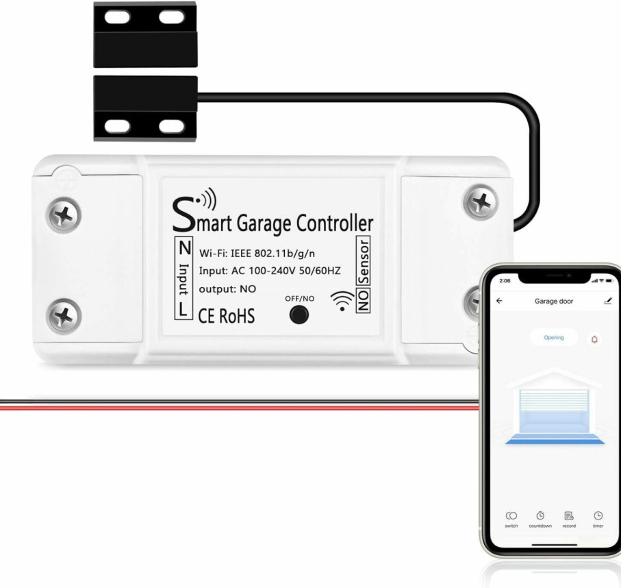 Home Improvement AGSHOME | Agshome Smart Wi-Fi Garage Door Opener Remote, App Control, Compatible With Alexa, Google Assistant, No Hub Needed With Smartphone Control