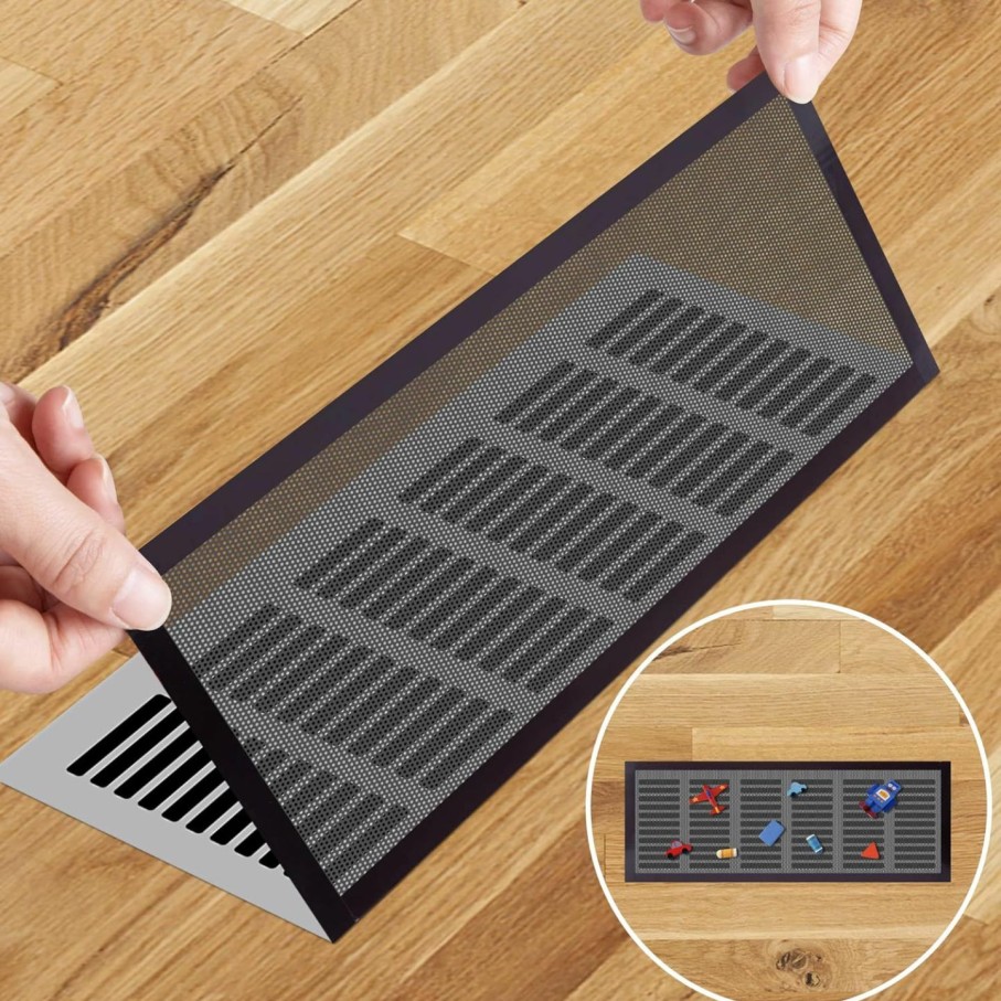 Home Improvement LFUTARI | 8Pcs Floor Vent Mesh Covers,Magnetic Air Vent Screen Register Trap, Rectangle Pvc Floor Register Mesh Cover For Wall Ceiling Floor Catch Debris Hair Insect (5.5X12\")