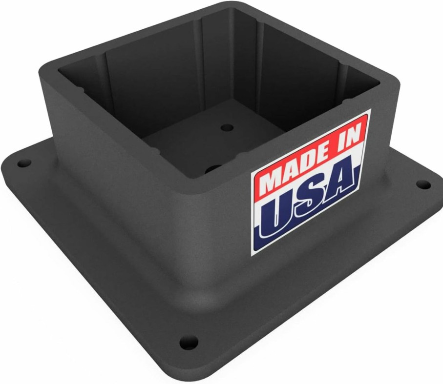 Home Improvement bullke | Usa Made No Rust 4X4 Post Bracket Base Cover Forged Plastic Skirt Flange, Deck Post Anchor, Support For Handrail Strongest And Most Durable (1)