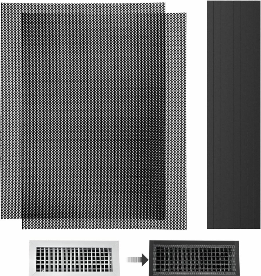 Home Improvement VOLYUVIC | 2Pack 400X300Mm Diy Floor Vent Covers, Pvc Magnetic Vent Covers Air Vent Screen Mesh Ac Vent Mesh Cover Register Screen Cover For Floor Wall Ceiling Catch Debris Hair Insect