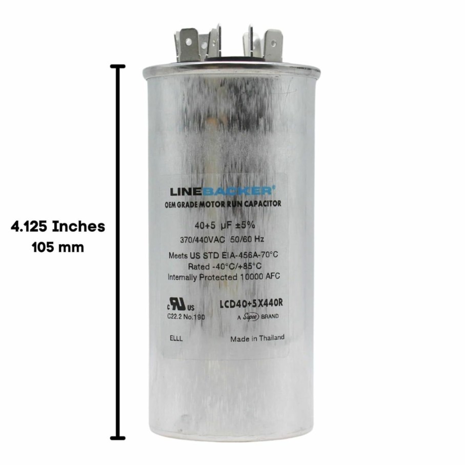 Home Improvement The HVAC Genius | The Hvac Genius 10 Mfd Ac Capacitor, 10Uf 5% 370Vac/440 Volt Oval Run Start Capacitor For Air Conditioner Condenser Straight Cool Or Ac Motor And Fan Starting Or Heat Pump Air Conditioner