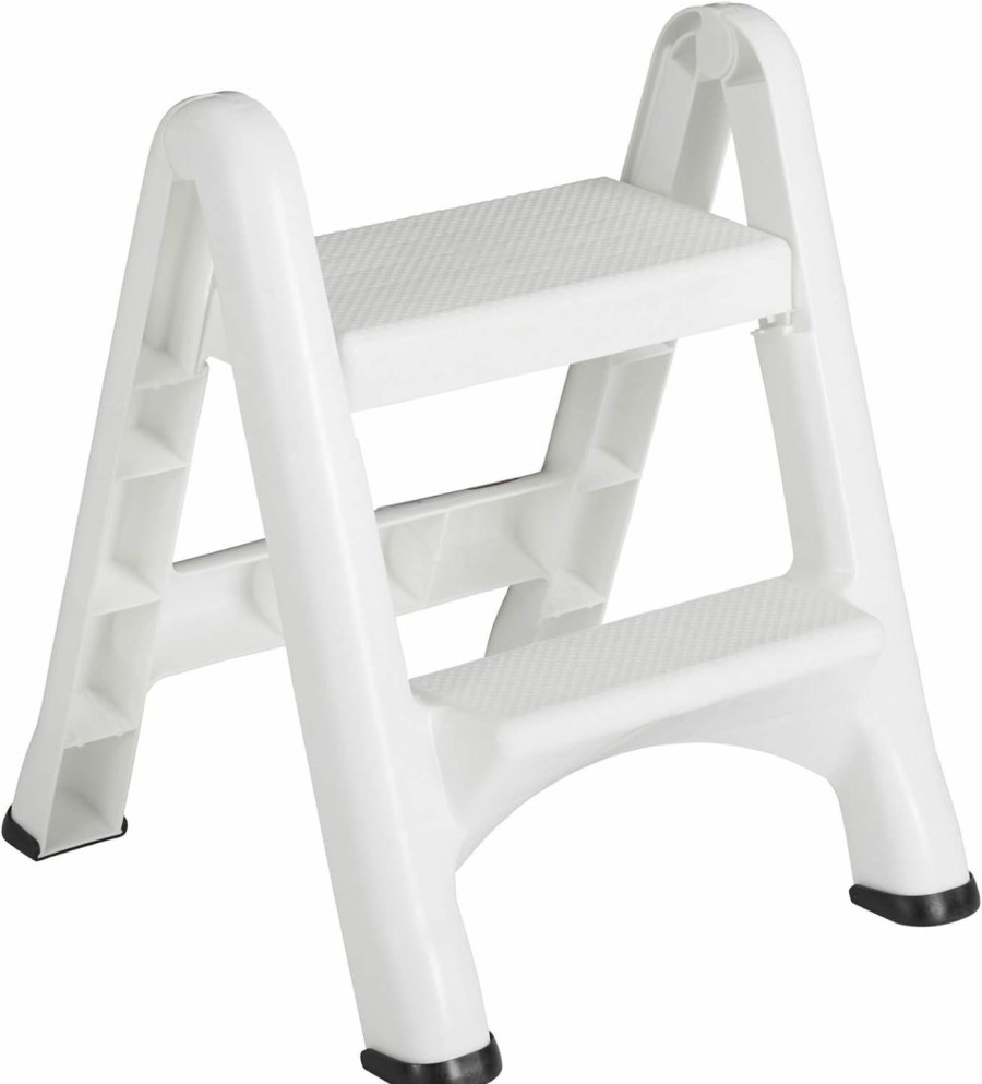 Home Improvement Rubbermaid | Rubbermaid Ez Step Folding Stool, 2-Step, White