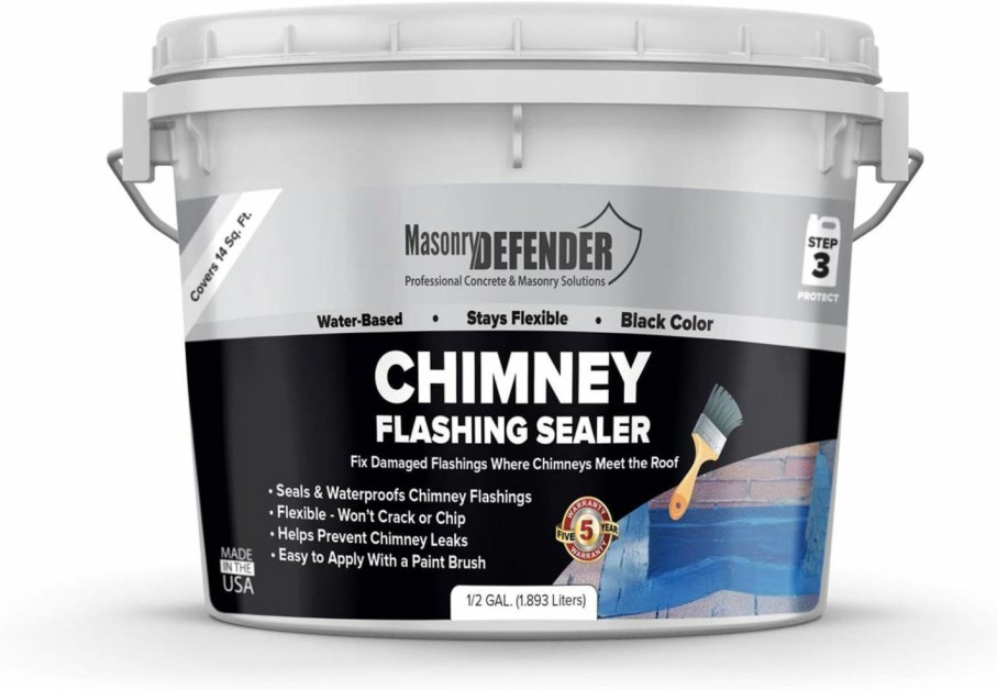 Home Improvement MasonryDefender | Masonrydefender Chimney Flashing Sealer - Flexible Coating That Protects Chimney Flashings From Water Leaks