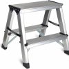 Home Improvement CHEAGO | Two Step Ladder - Folding Small 2 Step Stool 330Lbs With Non-Slip Feets, Aluminum Lightweight Metal Step Stool By Cheago, Portable Solid Handy Work Ladder For Home, Kitchen, Rv, Garage