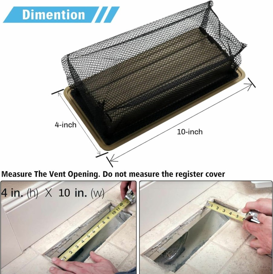 Home Improvement RXSIAT | Floor Register Cover Trap, Floor Vent Filters Screen For Home Air Vent Floor Vent Mesh Net Trap (4X10 Inch 6-Pieces)