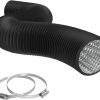 Home Improvement TerraBloom | Terrabloom Flexible 6 Inch Ducting - Black 25 Feet Flex Aluminum Duct With 2 Clamps 4 Layer Hvac Ventilation Air Hose - Great For Grow Tents, Dryer Rooms, House Vent Register Lines