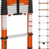 Home Improvement LUISLADDERS | Luisladders Telescoping Ladder, 12.5Ft Aluminum Lightweight Extension Folding Telescopic Ladder Button Retraction Slow Down Design En131 330Lbs Max Capacity, Multi Purpose Rv Ladder For Outdoor Work