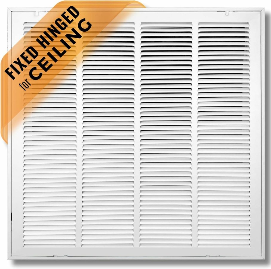 Home Improvement Handua | Handua 20\"W X 20\"H [Duct Opening Size] Steel Return Air Filter Grille [Fixed Hinged] For 1-Inch Filters, Vent Cover Grill For Sidewall And Ceiling, White, Outer Dimensions: 22 5/8\"W X 22 5/8\"H