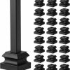 Home Improvement Funrous | Iron Baluster Shoes Black Square Baluster Wrought Balusters For Staircase Interior Flat Shoes With Screw For Use With 1/2 Inch Staircase Balusters, Set Of 24 (Satin Black)