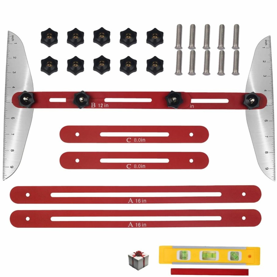 Home Improvement YYinno | Stair Tread Template Tool Stair Tread Jig Stair Gauge Scribe - Stair Measuring Tool Layout Tool Cutting Guide Tool For Stairtreads, Risers, Drywall And Partitions, 11.4In-60.7In Length