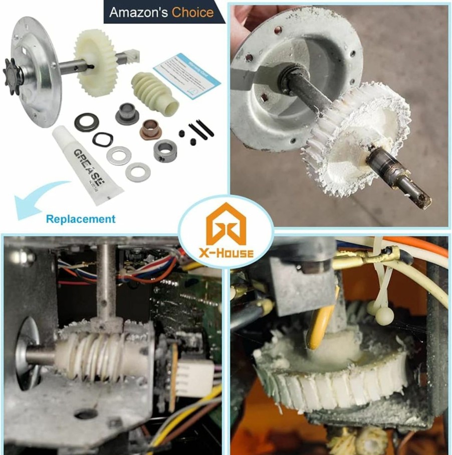 Home Improvement X X-HOUSE | Gear And Sprocket Kit 041C4220A Replacement For Liftmaster Chamberlain Sears Craftsman Garage Opener Parts,Include Helical Gear,Worm Gear,Wear Bushings,Grease Etc Chain Drive Gear Hardware Part