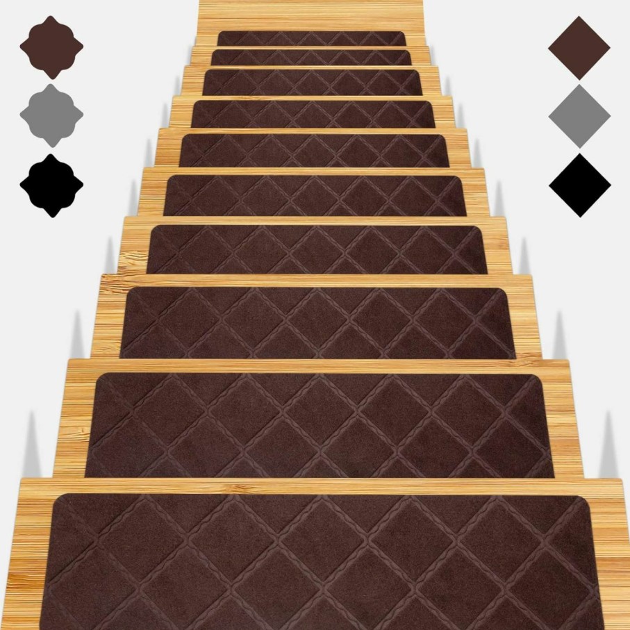 Home Improvement Gmonby | Stair Treads For Wooden Steps 15Pcs - 8X30In Carpet Stairs Runner Indoor Non-Slip Stair Mats For Kids Elders And Pets