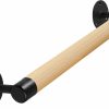 Home Improvement Purife | Purife 1Ft Wood Handrail For Indoor Stairs, Wood Staircase Handrail W/S Black Sturdy Metal Brackets, Stair Banister Rrailing Wood Safety Grab Bar For Elderly & Kids