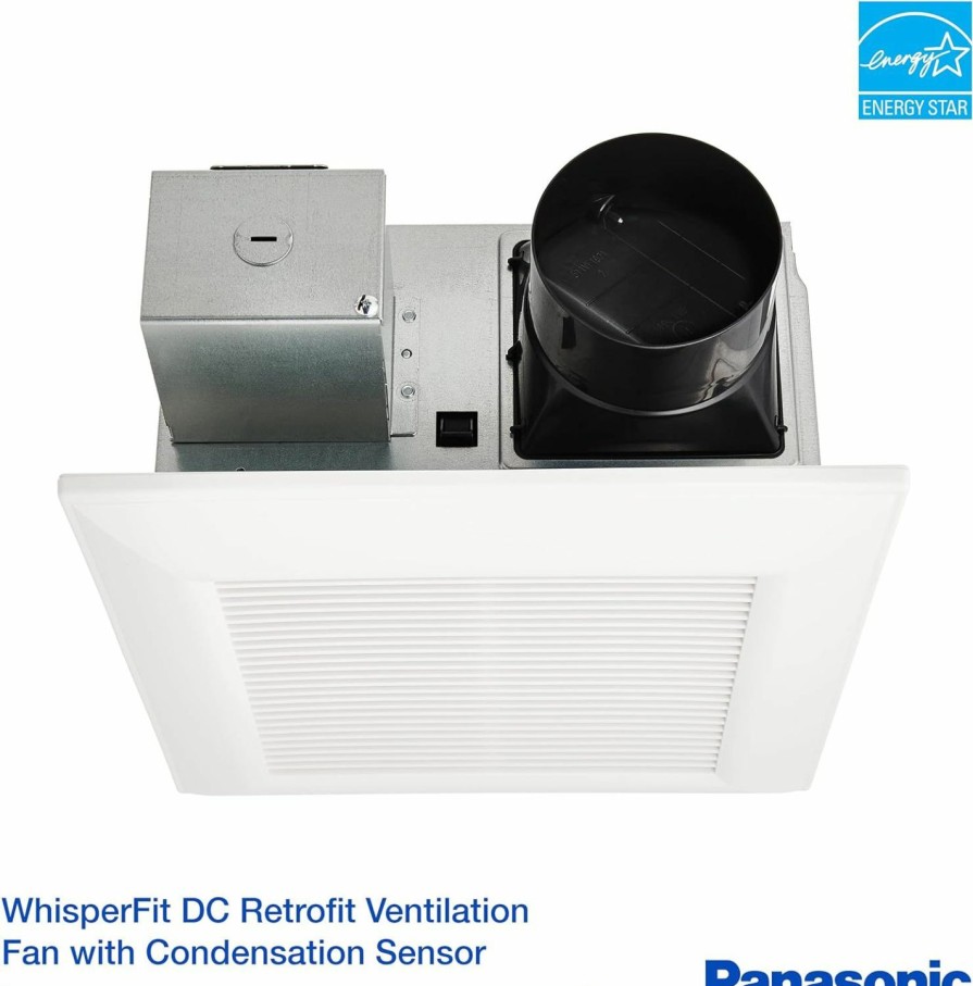 Home Improvement Panasonic | Panasonic Fv-0511Vfc1 Whisperfit Dc Retrofit Ventilation Fan With Condensation Sensor, 50, 80 Or 110 Cfm, Quiet Energy Star Certified Energy-Saving Ceiling Mount Fan