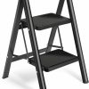 Home Improvement HBTower | Hbtower 3 Step Ladder Lightweight Folding Step Stool Wide Anti-Slip Pedal 330 Lbs Capacity Household Office Portable Stepladder,Black