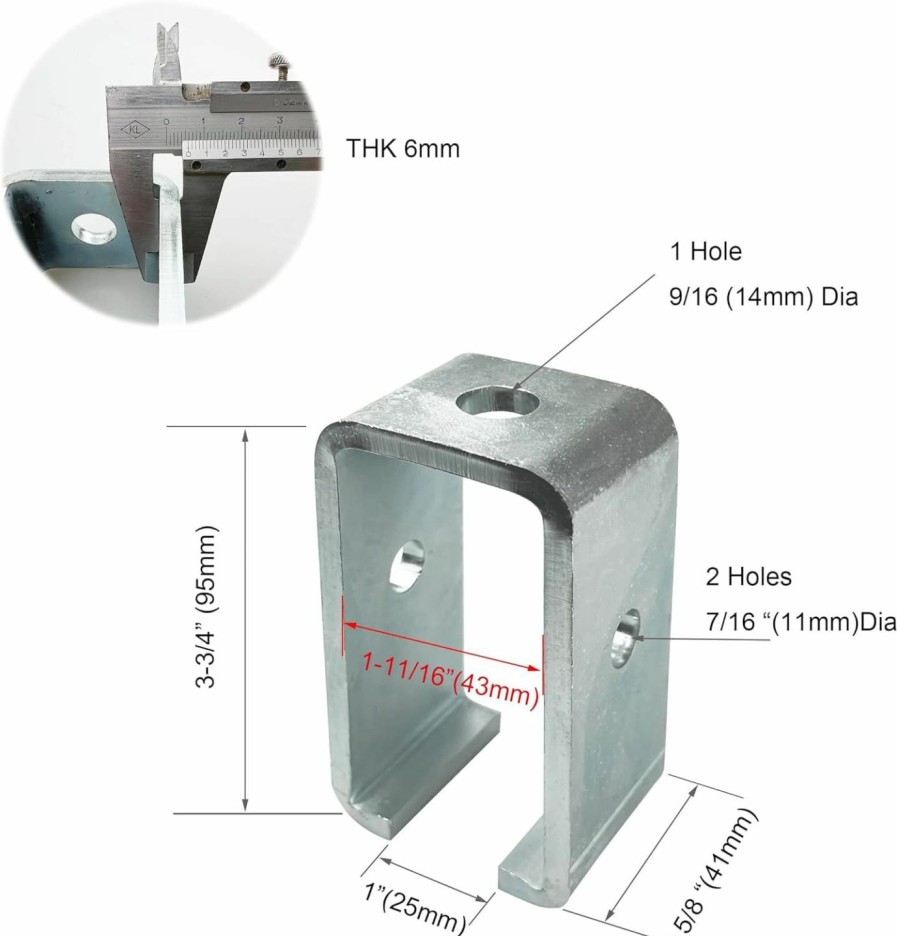 Home Improvement Generic | Channel Trolley Track Hanger Bracket For Unistrut Strut Channel, 1-5/8 Intermediate Support Hange Bracket For All 1-5/8\" Channel Trolley Track (4 Set)