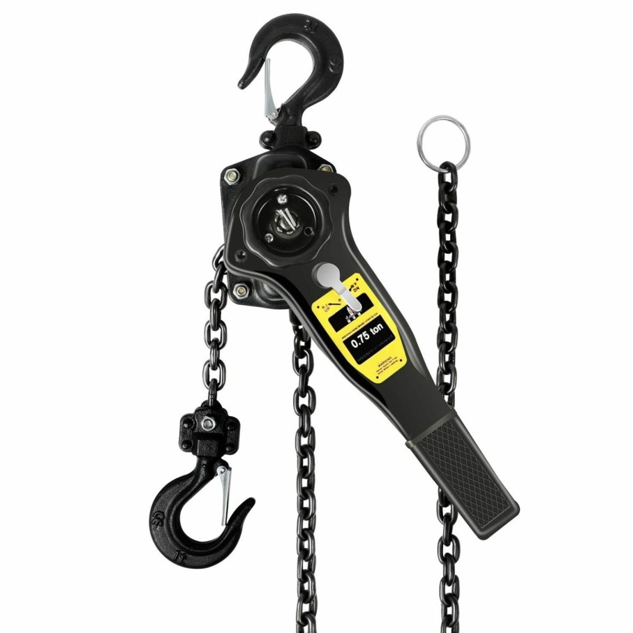 Home Improvement Ymachray | Manual Lever Hoist Come Along 3/4 Ton 1650 Lbs Capacity 10Ft Lift 2 Heavy Duty Hooks Commercial Grade Steel For Lifting Pulling Construction Building Garages Warehouse Automotive Machinery