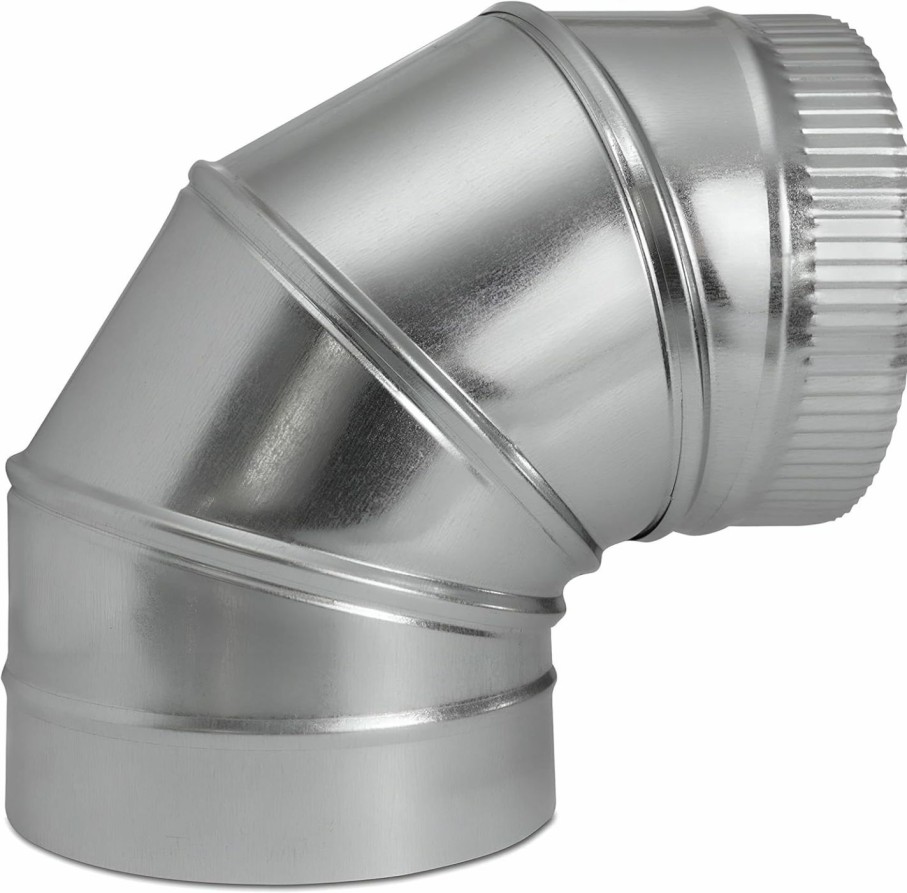 Home Improvement The Sheet Metal Kid | The Sheet Metal Kid 4" Adjustable Duct Elbow 90 Degree Hvac - Available In Sizes Up To 24"-Galvanized Sheet Metal 26-Gauge Duct Connector - Perfect For Round Tube Air Ventilation & Vent Pipe Ductwork