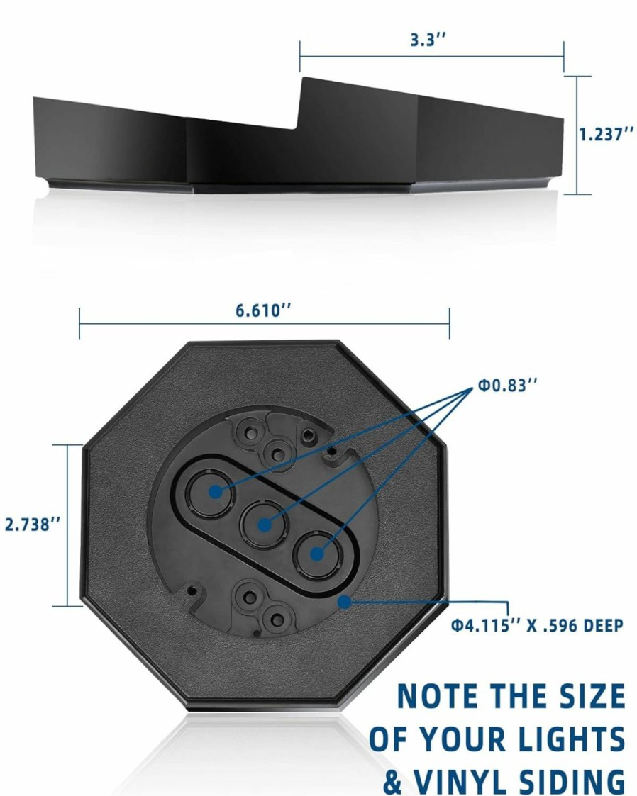 Home Improvement Vapikirv | Siding Mounting Block, White Octagon Siding Mounting Kit With Built-In Box, Siding Light Blocks For 1/2 Inch Lap Double